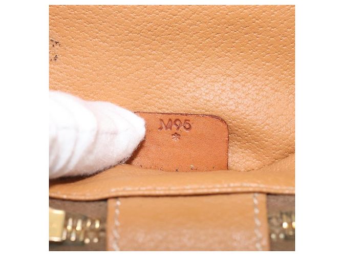 Céline Bolso de Hombro de Lona Macadam CELINE en Cuero PVC Marrón Dorado Auth LNZ654A Castaño - vista 11
