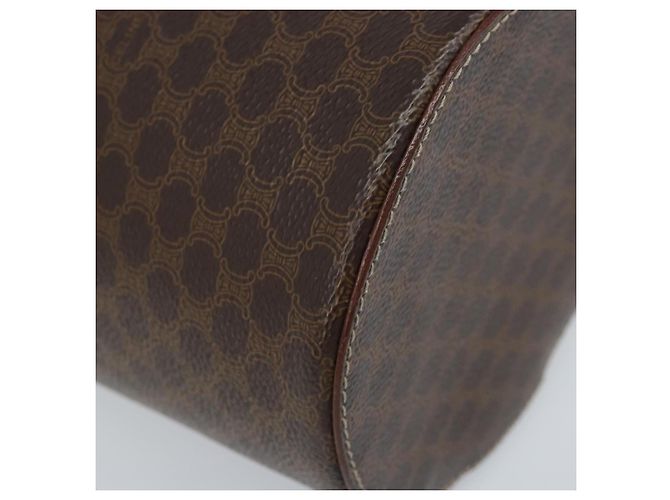 Céline Bolso de Hombro de Lona Macadam CELINE en Cuero PVC Marrón Dorado Auth LNZ654A Castaño - vista 15