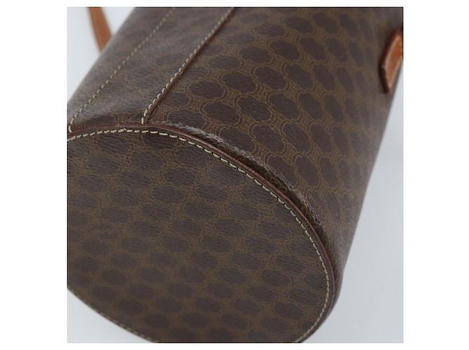 Céline Bolso de Hombro de Lona Macadam CELINE en Cuero PVC Marrón Dorado Auth LNZ654A Castaño - vista 16