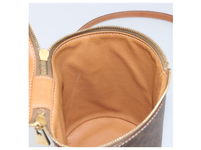 Céline Bolso de Hombro de Lona Macadam CELINE en Cuero PVC Marrón Dorado Auth LNZ654A Castaño - vista 21