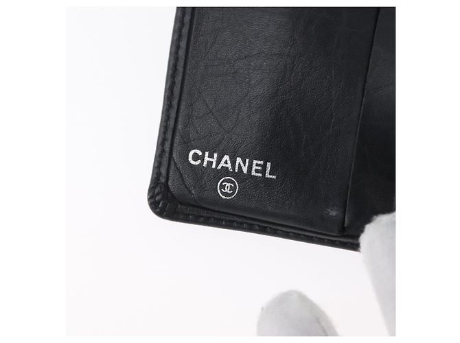 CHANEL Portafoglio Matelassé Linea Cambon Pelle Nera Argento CC Auth ARZ302 Nero - vista 17
