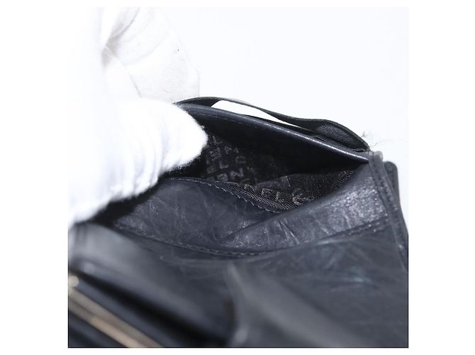 CHANEL Portafoglio Matelassé Linea Cambon Pelle Nera Argento CC Auth ARZ302 Nero - vista 19