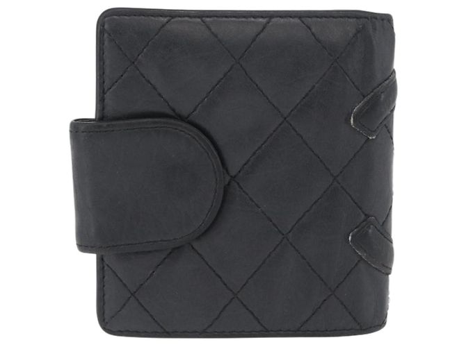 CHANEL Portafoglio Matelassé Linea Cambon Pelle Nera Argento CC Auth ARZ302 Nero - vista 2