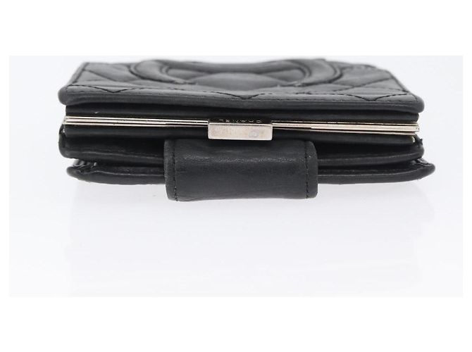 CHANEL Portafoglio Matelassé Linea Cambon Pelle Nera Argento CC Auth ARZ302 Nero - vista 3