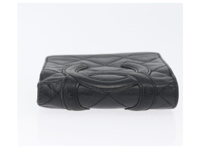 CHANEL Portafoglio Matelassé Linea Cambon Pelle Nera Argento CC Auth ARZ302 Nero - vista 4