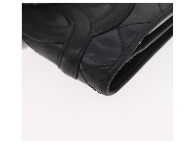 CHANEL Portafoglio Matelassé Linea Cambon Pelle Nera Argento CC Auth ARZ302 Nero - vista 7