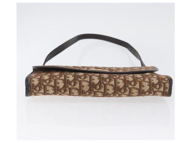 Borsa a Spalla in Tela Trotter Christian Dior Marrone Oro Auth BSZ029 D'oro - vista 5