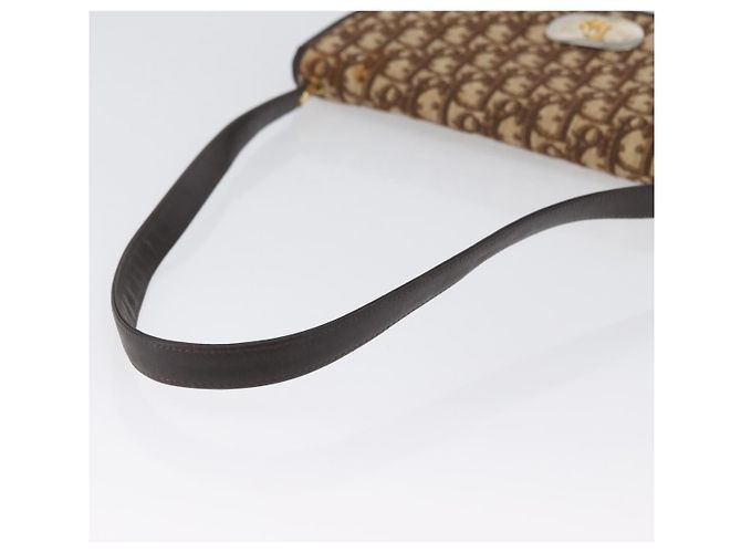 Borsa a Spalla in Tela Trotter Christian Dior Marrone Oro Auth BSZ029 D'oro - vista 7