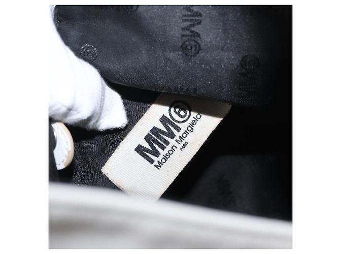 Autre Marque Borsa a mano in pelle bianca Maison Margiela Auth mr2179 Bianco - vista 10
