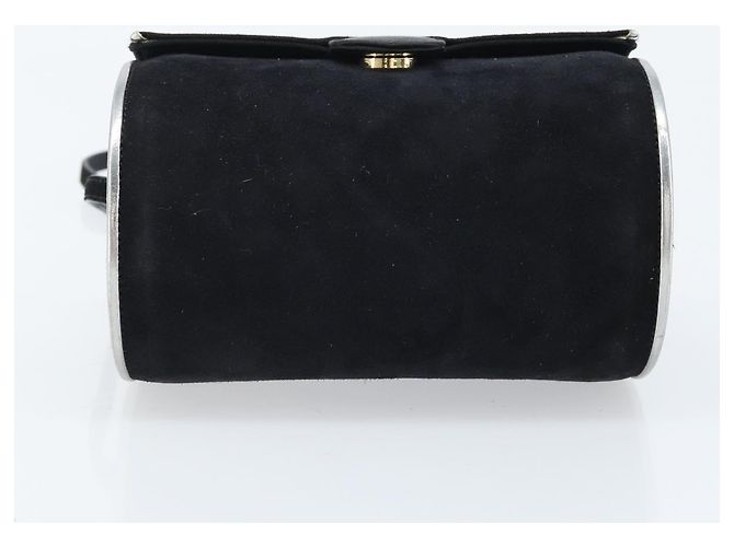 Borsa a Spalla Salvatore Ferragamo in Camoscio Nero Argento Oro Auth 174603 D'oro - vista 5