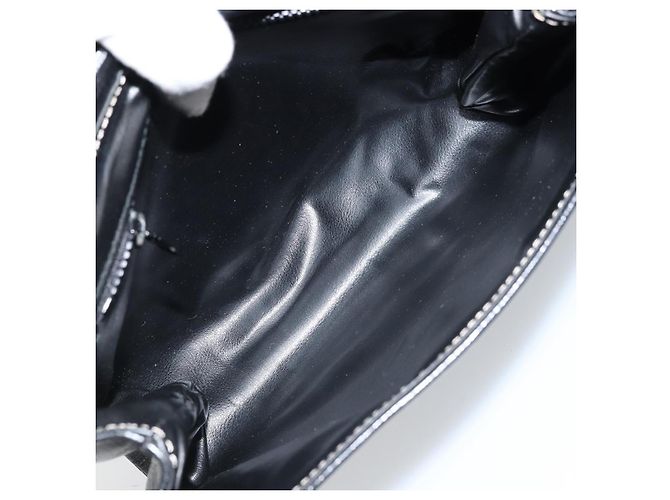 Céline Borsa a Spalla Circle in Pelle Nera e Argento Auth LNZ679V Nero - vista 10
