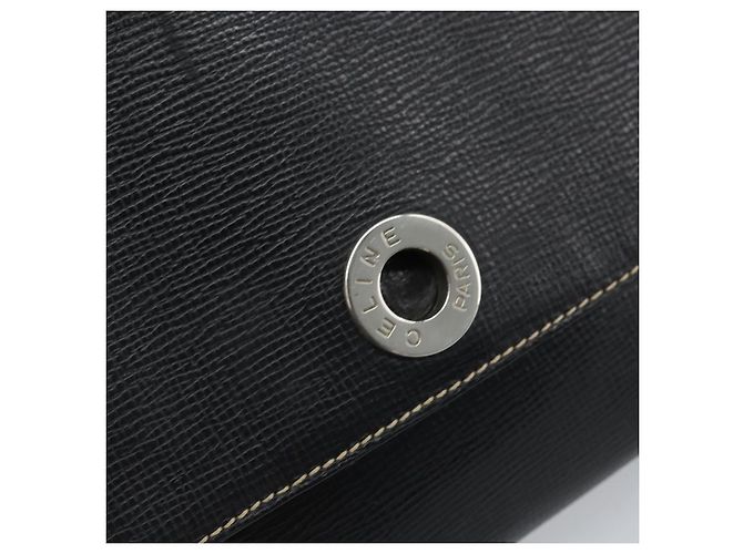Céline Borsa a Spalla Circle in Pelle Nera e Argento Auth LNZ679V Nero - vista 17