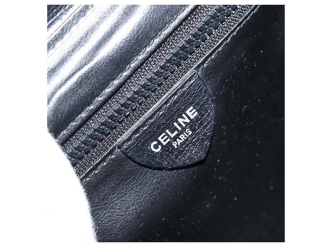 Céline Borsa a Spalla Circle in Pelle Nera e Argento Auth LNZ679V Nero - vista 19