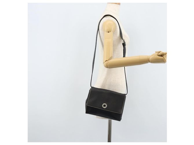 Céline Borsa a Spalla Circle in Pelle Nera e Argento Auth LNZ679V Nero - vista 24