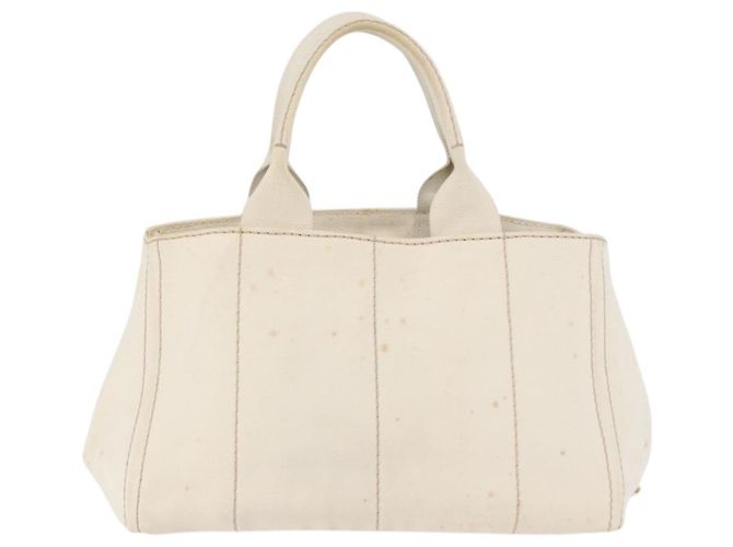 PRADA Canapa MM Borsa a Mano Denim Bianco Oro Auth BSZ344 D'oro - vista 2