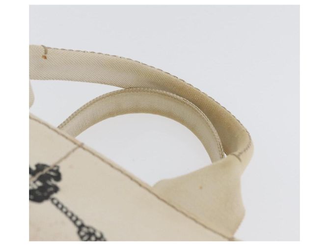 PRADA Canapa MM Borsa a Mano Denim Bianco Oro Auth BSZ344 D'oro - vista 8