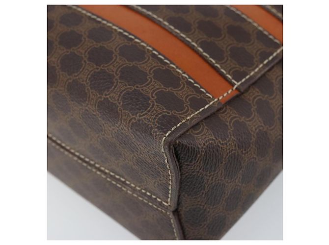 Céline Borsa a mano in tela Macadam CELINE in pelle PVC marrone oro Auth 170069 D'oro - vista 15