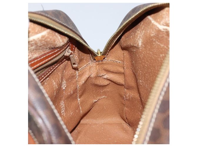 Céline Borsa a mano in tela Macadam CELINE in pelle PVC marrone oro Auth 170069 D'oro - vista 19