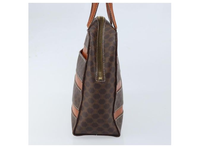 Céline Borsa a mano in tela Macadam CELINE in pelle PVC marrone oro Auth 170069 D'oro - vista 3