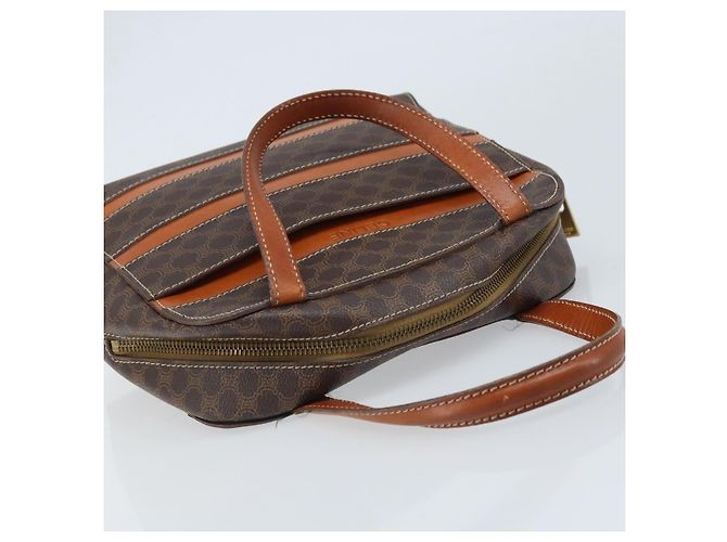 Céline Borsa a mano in tela Macadam CELINE in pelle PVC marrone oro Auth 170069 D'oro - vista 6