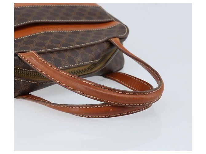 Céline Borsa a mano in tela Macadam CELINE in pelle PVC marrone oro Auth 170069 D'oro - vista 7