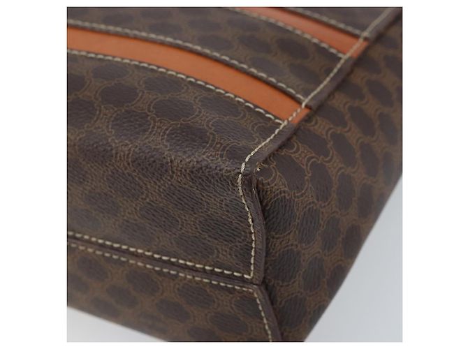 Céline Borsa a mano in tela Macadam CELINE in pelle PVC marrone oro Auth 170069 D'oro - vista 9