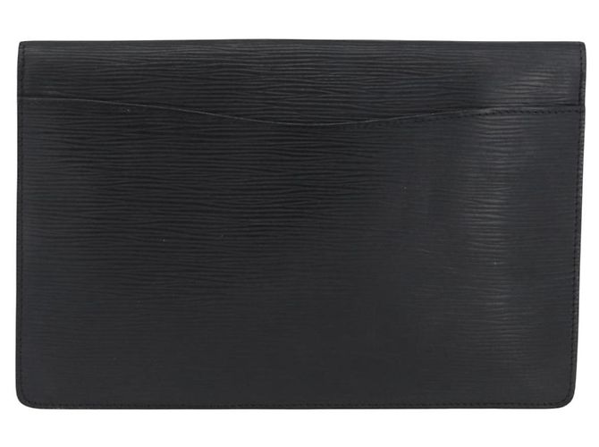 LOUIS VUITTON Clutch Montaigne 27 Epi Nero M52652 LV Auth ARZ117 - vista 2