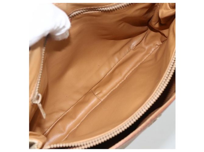 Céline Borsa a mano in tela Macadam CELINE PVC beige oro Auth ka3048 D'oro - vista 10
