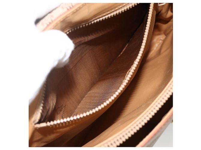 Céline Borsa a mano in tela Macadam CELINE PVC beige oro Auth ka3048 D'oro - vista 11