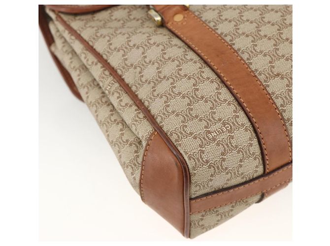 Céline Borsa a mano in tela Macadam CELINE PVC beige oro Auth ka3048 D'oro - vista 16