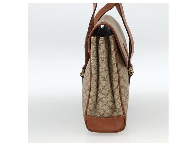 Céline Borsa a mano in tela Macadam CELINE PVC beige oro Auth ka3048 D'oro - vista 3