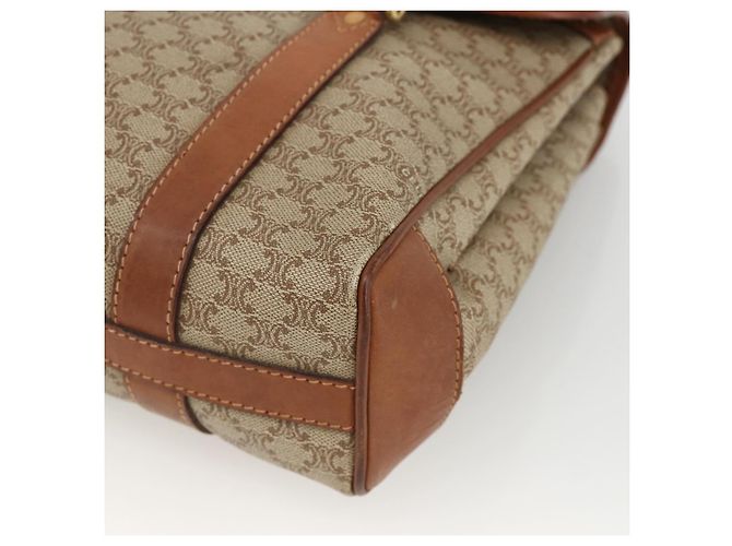 Céline Borsa a mano in tela Macadam CELINE PVC beige oro Auth ka3048 D'oro - vista 9