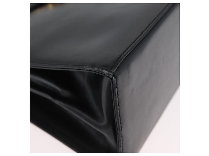 Borsa a mano in pelle Gancini Salvatore Ferragamo 2 in 1 Nero Oro Auth ARZ416 - vista 10