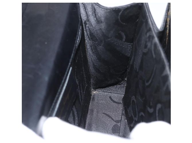 Borsa a mano in pelle Gancini Salvatore Ferragamo 2 in 1 Nero Oro Auth ARZ416 - vista 20