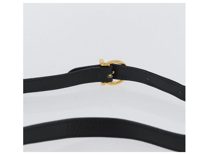 Borsa a mano in pelle Gancini Salvatore Ferragamo 2 in 1 Nero Oro Auth ARZ416 - vista 9