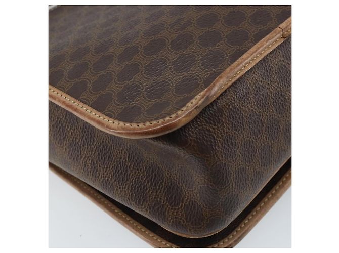 Céline Borsa a spalla in tela Macadam CELINE in pelle PVC Auth mr2142 Marrone D'oro - vista 17