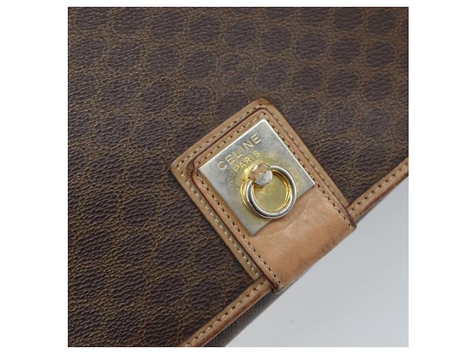 Céline Borsa a spalla in tela Macadam CELINE in pelle PVC Auth mr2142 Marrone D'oro - vista 18