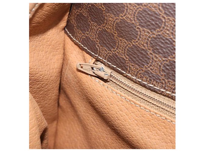 Céline Borsa a spalla in tela Macadam CELINE in pelle PVC Auth mr2142 Marrone D'oro - vista 22