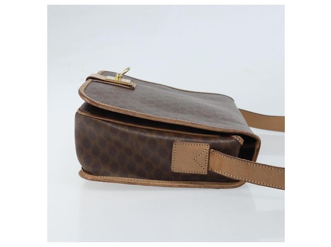 Céline Borsa a spalla in tela Macadam CELINE in pelle PVC Auth mr2142 Marrone D'oro - vista 3