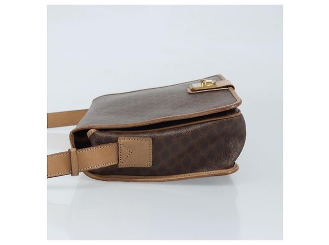 Céline Borsa a spalla in tela Macadam CELINE in pelle PVC Auth mr2142 Marrone D'oro - vista 4