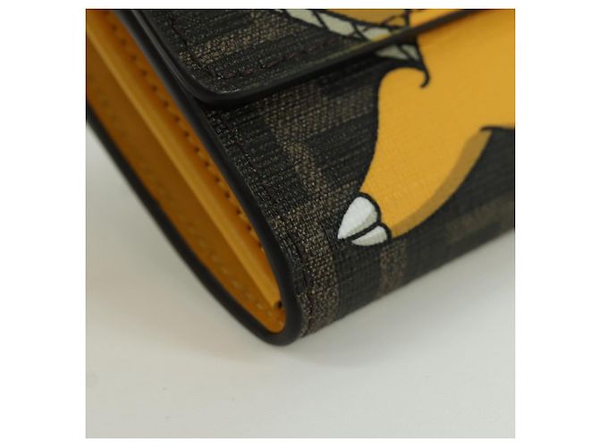FENDI xFRGMTxPOKMON Portafoglio a Catena in Tela Zucca Drago Nero Auth 167109SM - vista 15