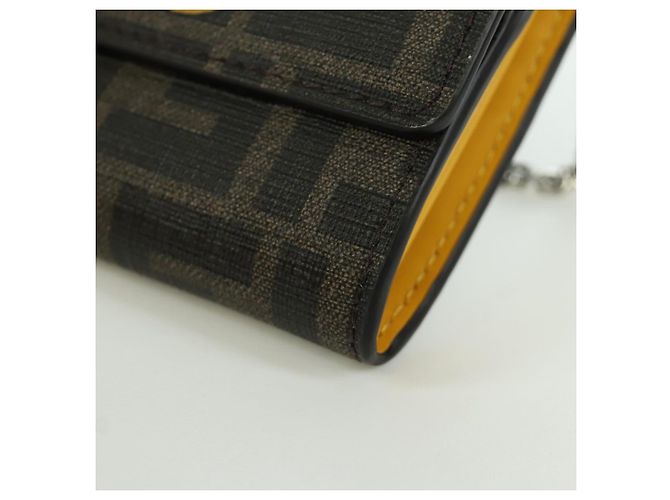 FENDI xFRGMTxPOKMON Portafoglio a Catena in Tela Zucca Drago Nero Auth 167109SM - vista 16