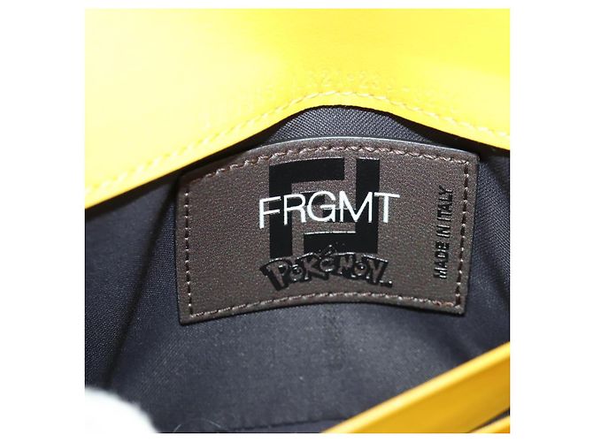 FENDI xFRGMTxPOKMON Portafoglio a Catena in Tela Zucca Drago Nero Auth 167109SM - vista 22