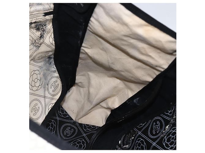 Borsa a Spalla CHANEL Chain Matelassé in Tela Rivestita Nera Argento CC Auth 170665A Nero - vista 19