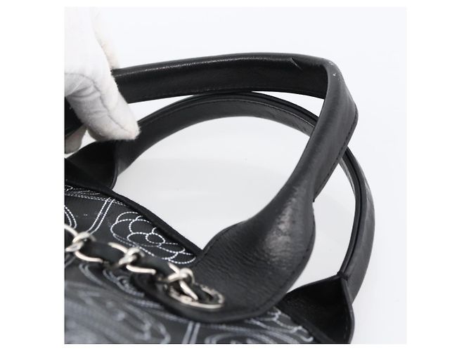 Borsa a Spalla CHANEL Chain Matelassé in Tela Rivestita Nera Argento CC Auth 170665A Nero - vista 8
