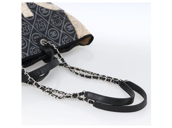 Borsa a Spalla CHANEL Chain Matelassé in Tela Rivestita Nera Argento CC Auth 170665A Nero - vista 9