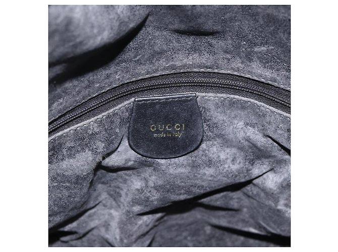 Borsa a Spalla in Pelle Gucci Bamboo 2way Nera Oro 001 1577 Auth ep13782 Nero D'oro - vista 18