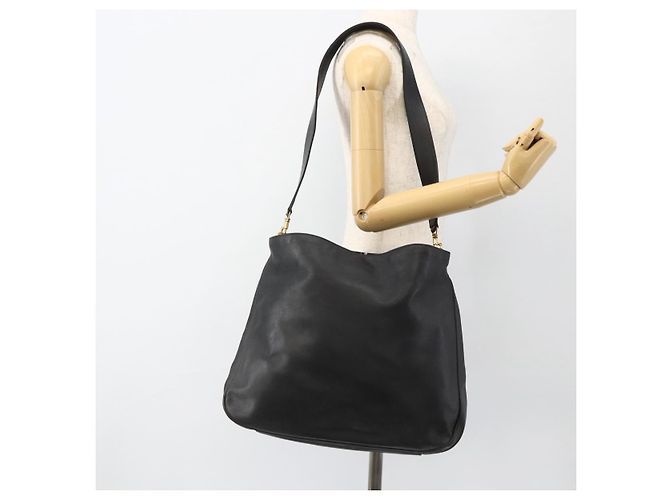 Borsa a Spalla in Pelle Gucci Bamboo 2way Nera Oro 001 1577 Auth ep13782 Nero D'oro - vista 23