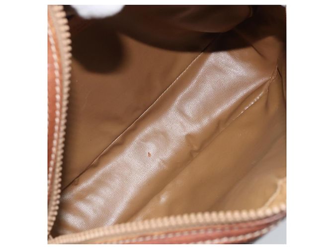 Céline Borsa a Spalla in Tela Macadam CELINE in Pelle PVC Marrone Oro Auth ka3049 D'oro - vista 11