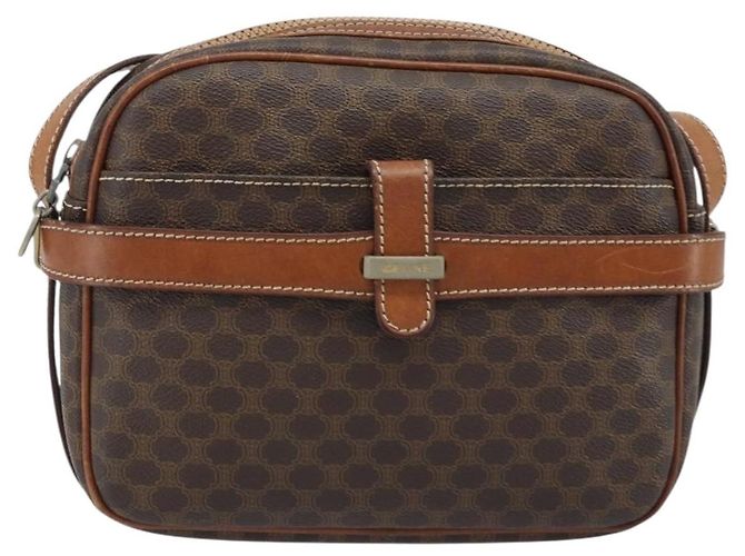Céline Borsa a Spalla in Tela Macadam CELINE in Pelle PVC Marrone Oro Auth ka3049 D'oro - vista 13